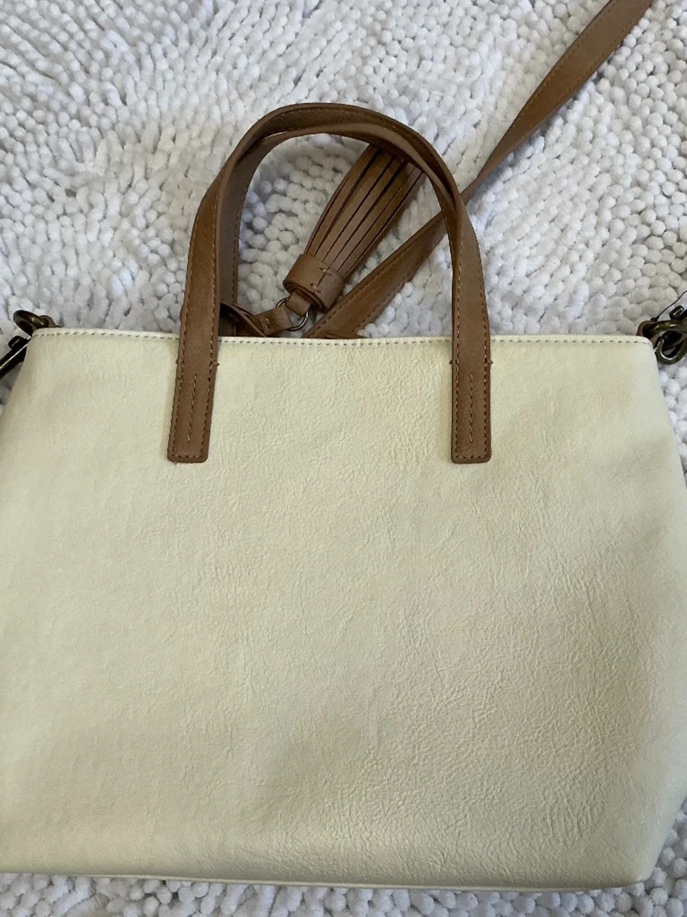 Sonoma Cream and Tan Shoulder Bag NWT
